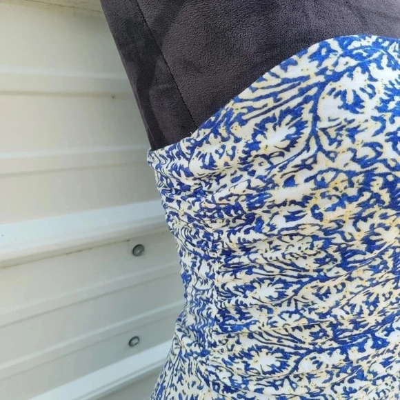 The Limited Blue Floral Strapless Boho Print Lightweight Stretch Maxi Dress Sz M - Picture 10 of 16